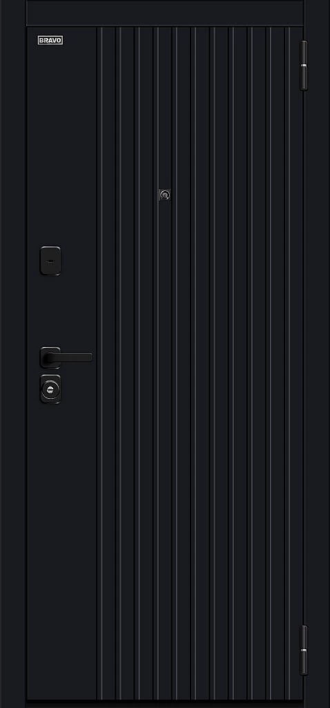 Входная дверь Граффити-32/SBlack Black Shell/White Pro BR6160 внешняя сторона