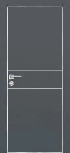 Межкомнатная дверь PX-15  AL кромка с 4-х ст. Графит матовый