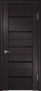 Межкомнатная дверь ЛУ-22 (Венге, стекло лакобель черное)